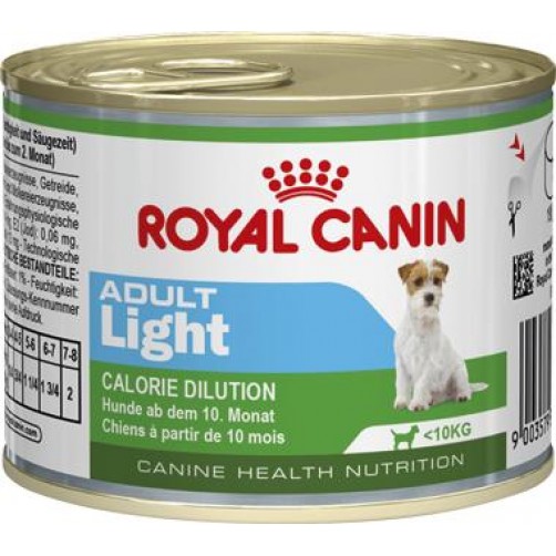 کنسرو رژیمی  رویال کنین مخصوص سگ بالغ نژاد کوچک مستعد چاقی/ 195 گرم/ Royal Canin Mini Adult Light